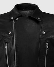 Men's Dauntless Black Biker Leather Jacket