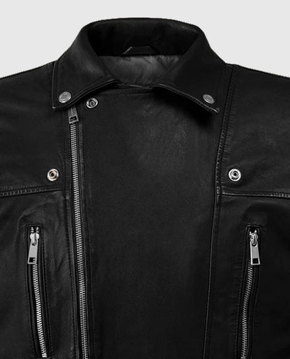 Men's Dauntless Black Biker Leather Jacket