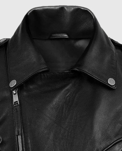 Men's Deadwood Black Moto Style Leather Jacket
