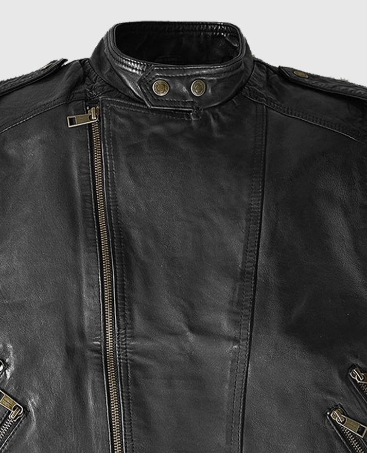 Men's Classic Black Biker Leather Vest