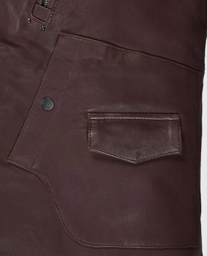Men's Falcon Burgundy Rider Leather Jacket