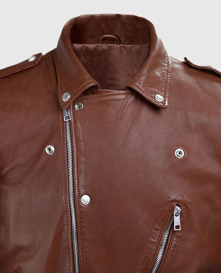 Men's Beast Tan Biker Leather Jacket