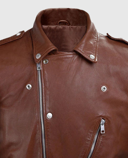 Men's Beast Tan Biker Leather Jacket