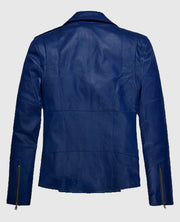 Antonio Banderas Blue Leather Biker Jacket