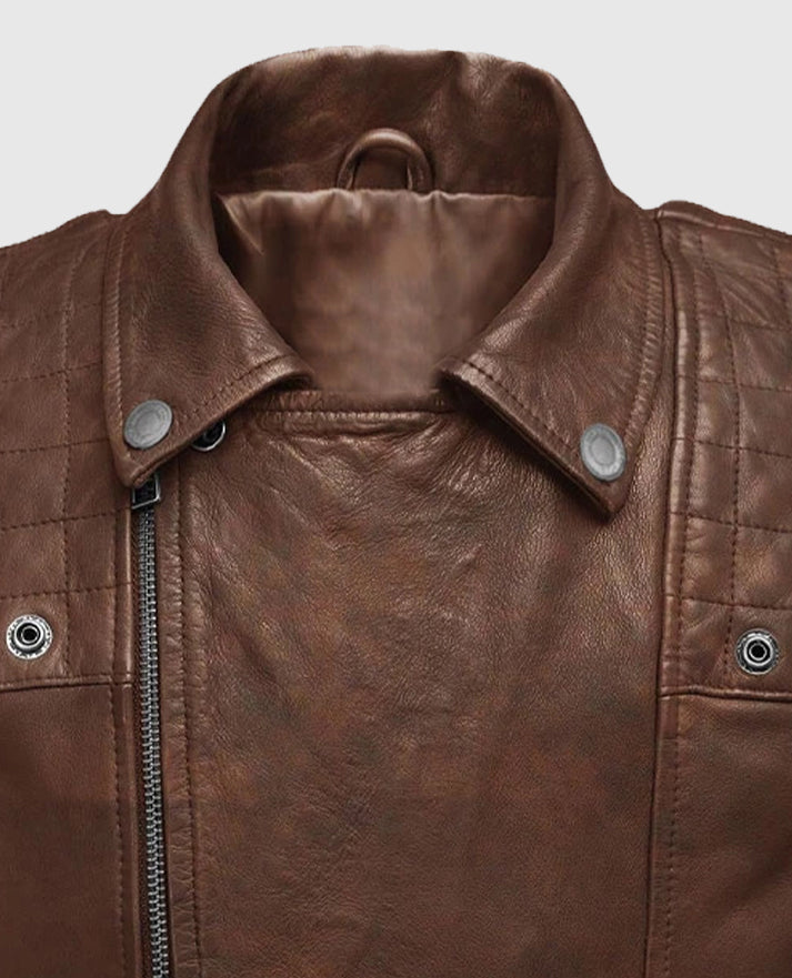 Men's Ironwood Spanish Brown Biker Jacket