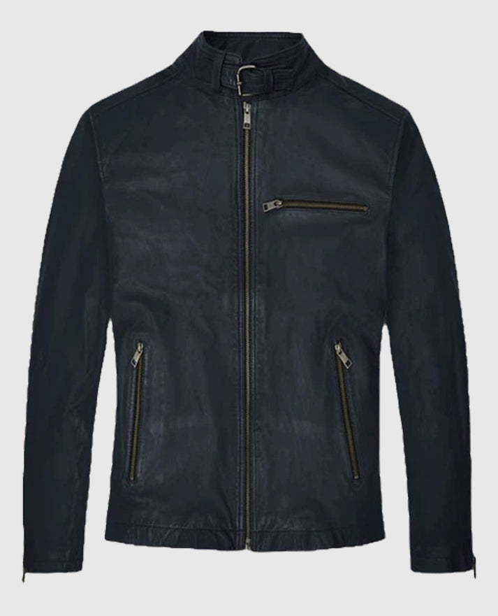 Jim Carrey Blue Leather Jacket