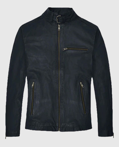 Jim Carrey Blue Leather Jacket