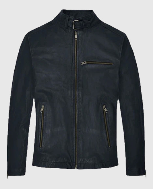 Jim Carrey Blue Leather Jacket