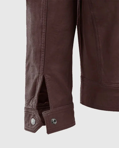 Men's Thunder Storm Burgundy Biker Leather Jacket