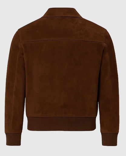 David Beckham Brown Suede Leather Jacket