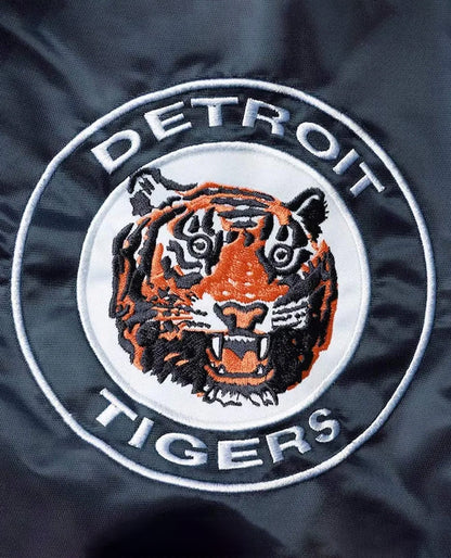 The Captain III Detroit Tigers Navy Blue Satin Jacket