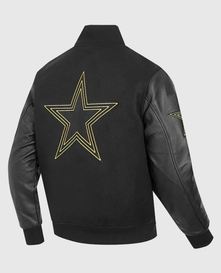 Dallas Cowboys Full-Zip Black & Gold Varsity Jacket