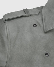 Women's Gray Suede Biker Leather Jacket