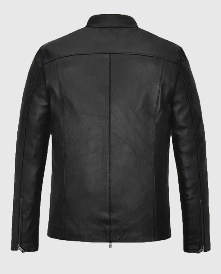 Matt Damon Black Leather Jacket