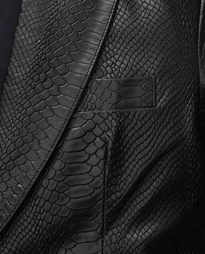 Men's Black Python Catwalk Leather Blazer
