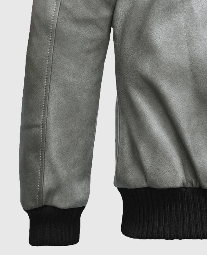 Harbor Gray Kendall Jenner Leather Jacket