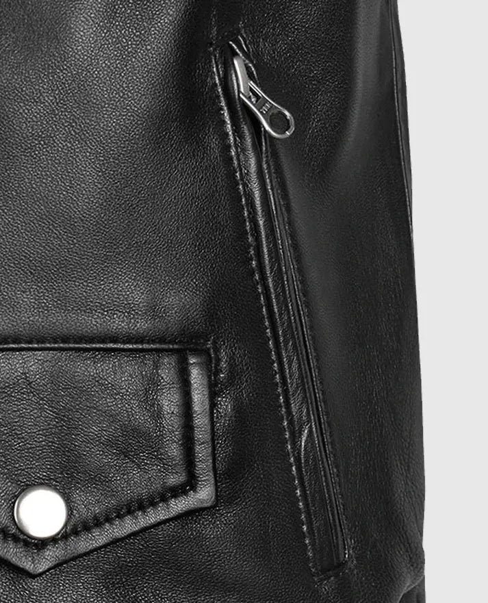 Men's Biker Black Leather Jacket