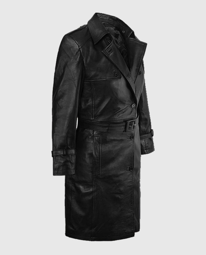 Jennifer Lopez Hustlers Leather Trench Coat