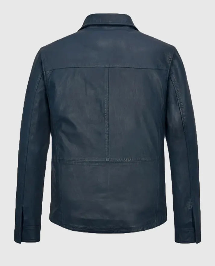 Mike Tyson Blue Leather Jacket