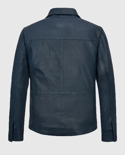 Mike Tyson Blue Leather Jacket
