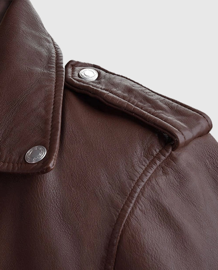 Men's Beast Burgundy Biker Leather Jacket