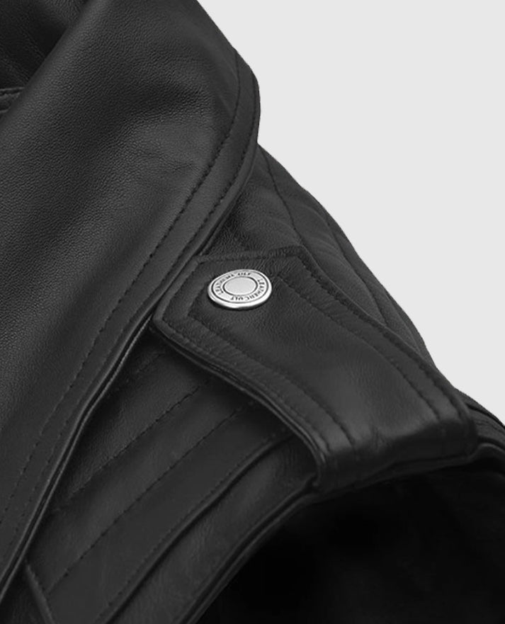 Men's Black Bikers Quilted Leather Vest
