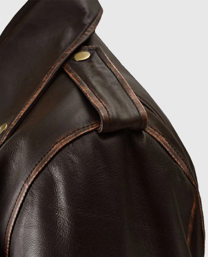 Men's Enforcer Dark Brown Biker Leather Jacket