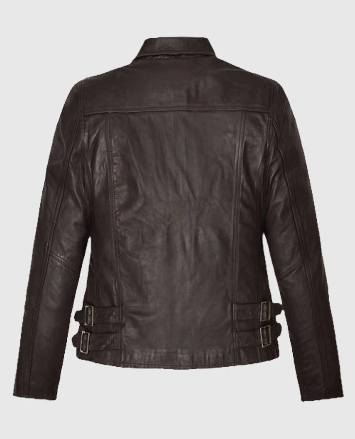 Men's Falcon Burgundy Rider Leather Jacket