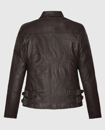 Men's Falcon Burgundy Rider Leather Jacket