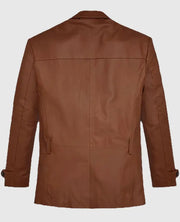 Robert Downey Jr Brown Leather Blazer