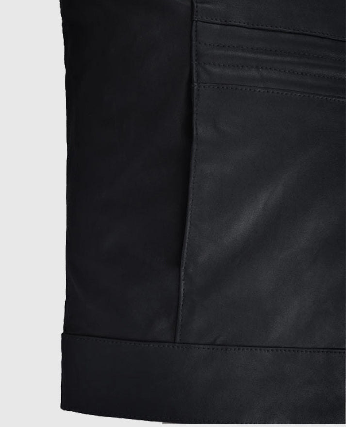 Men's Casual Black Leather Vest