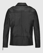 Ansel Elgort Biker Black Leather Jacket