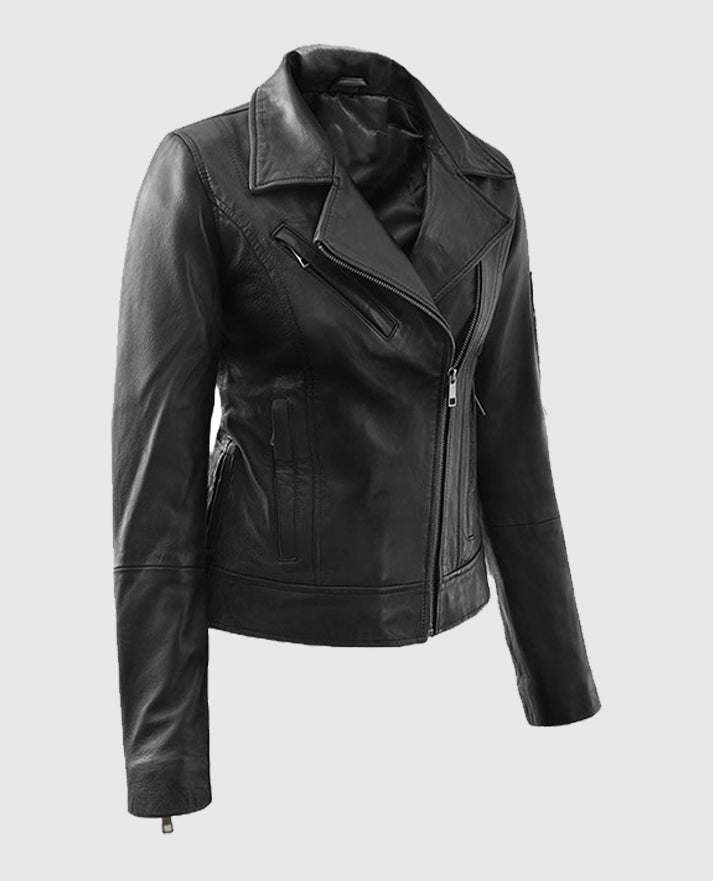 Karen Gillan Black Leather Jacket