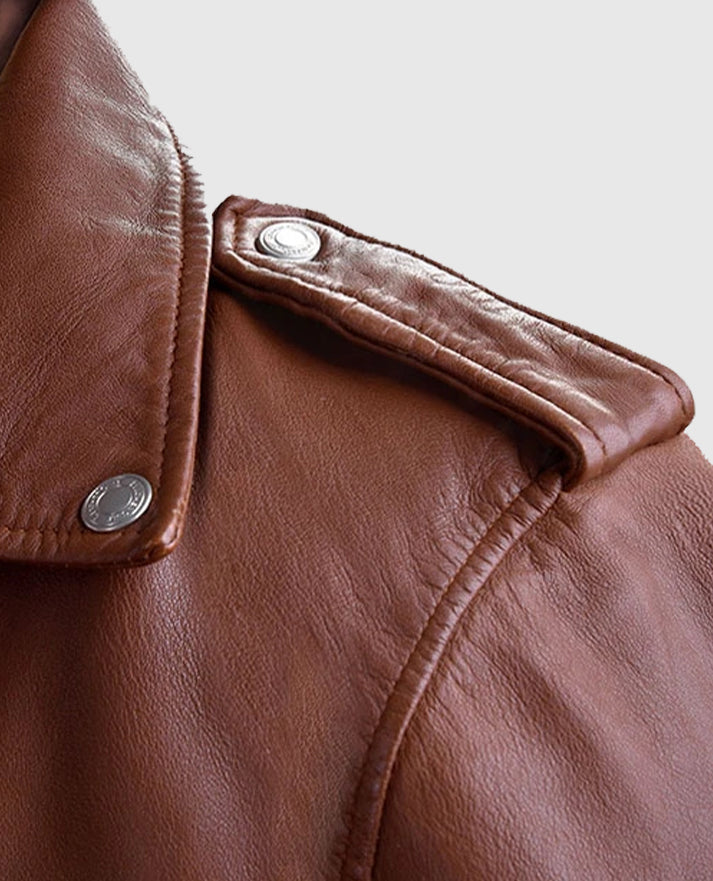 Men's Beast Tan Biker Leather Jacket