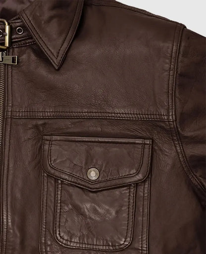Retro Style Brown Men's Leather Jacket