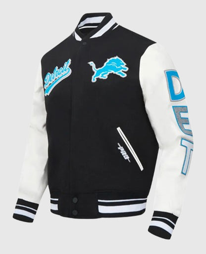 Script Tail Detroit Lions Classic Rib Varsity Jacket