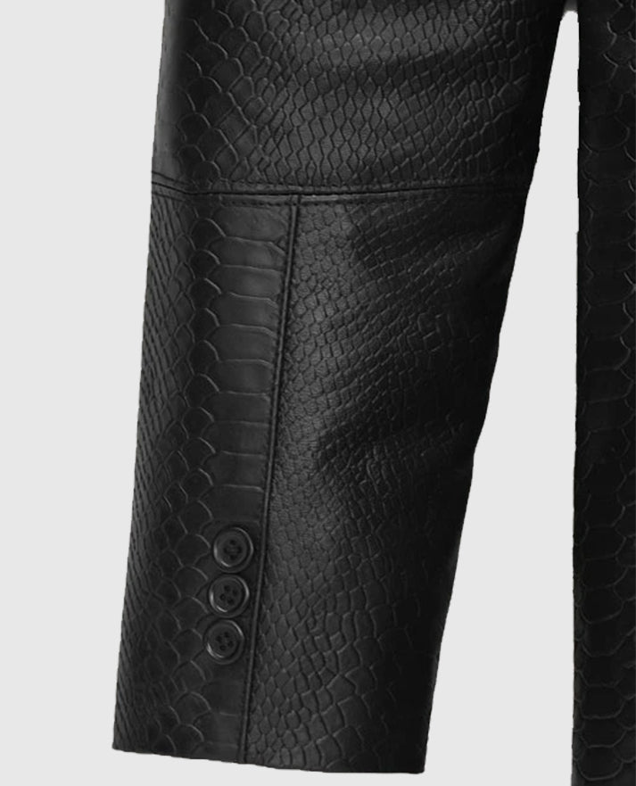 Men's Black Python Catwalk Leather Blazer