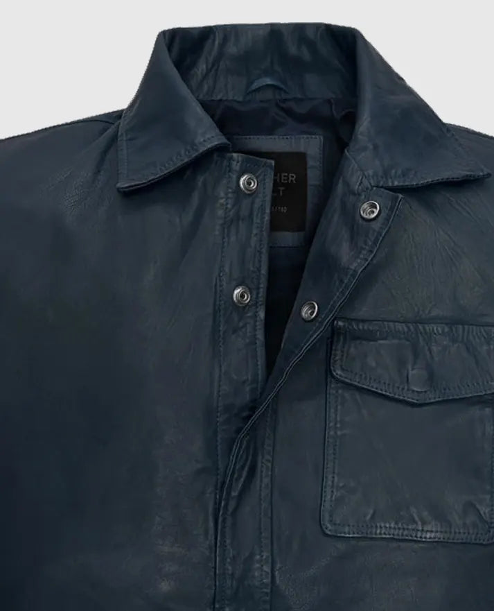 Mike Tyson Blue Leather Jacket