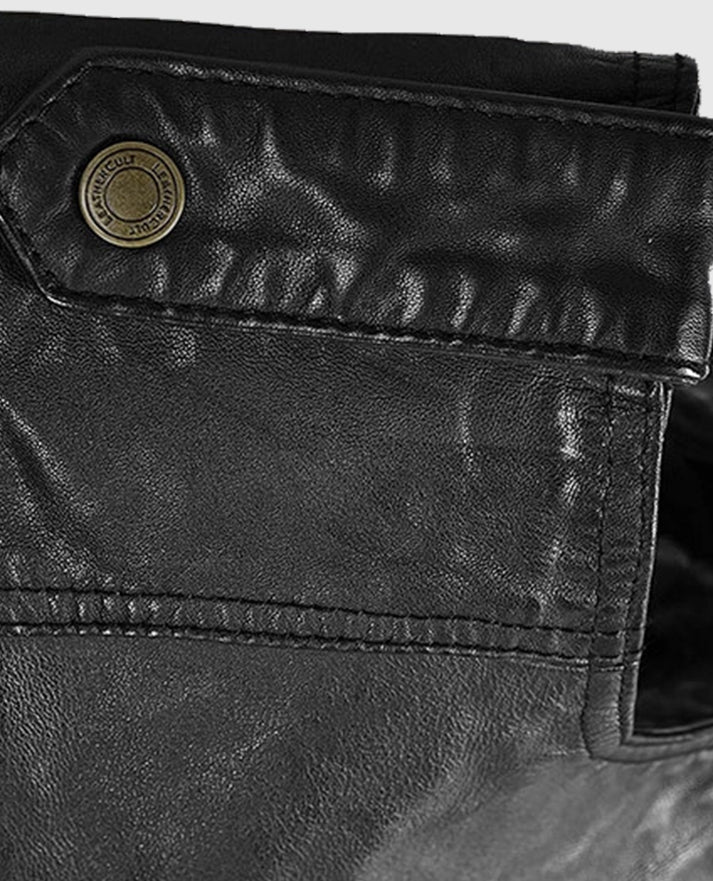 Men's Classic Black Biker Leather Vest