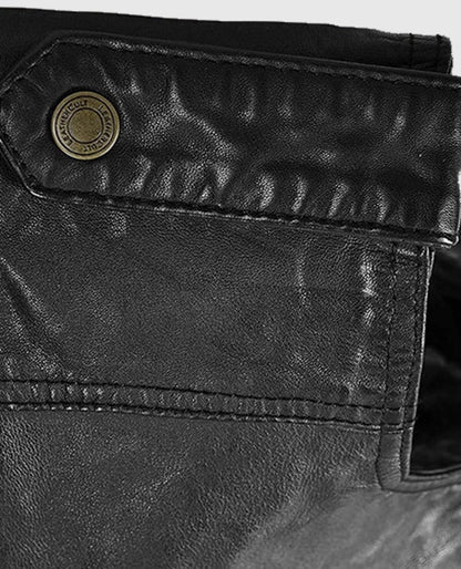 Men's Classic Black Biker Leather Vest