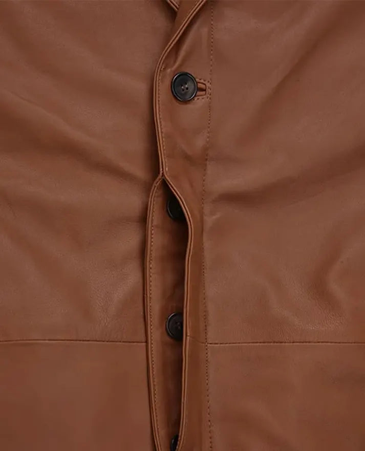 Robert Downey Jr Brown Leather Blazer