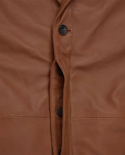 Robert Downey Jr Brown Leather Blazer