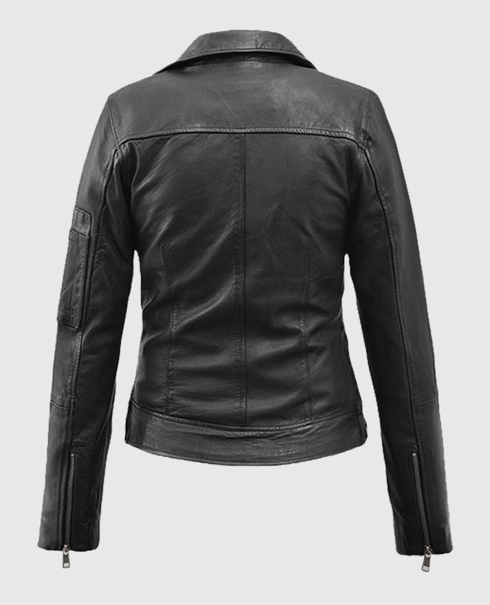 Karen Gillan Black Leather Jacket