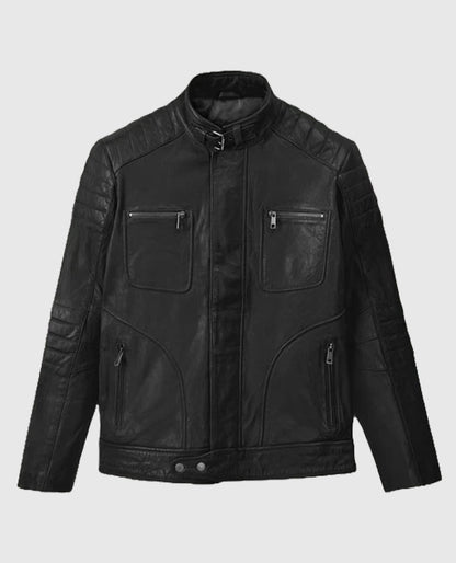 Men's Firefly Moto Black Biker Leather Jacket