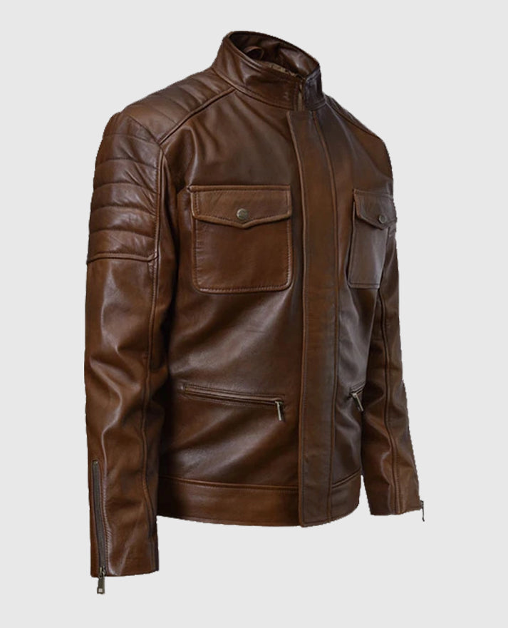 Boss Level Roy Pulver Brown Leather Jacket