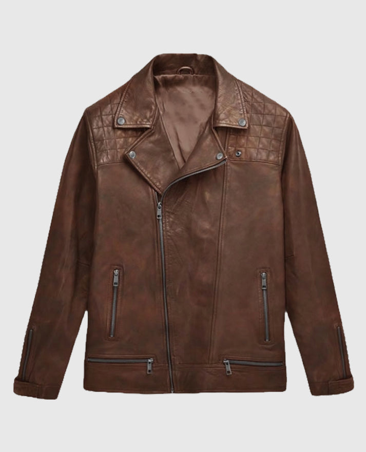 Men's Ironwood Spanish Brown Biker Jacket