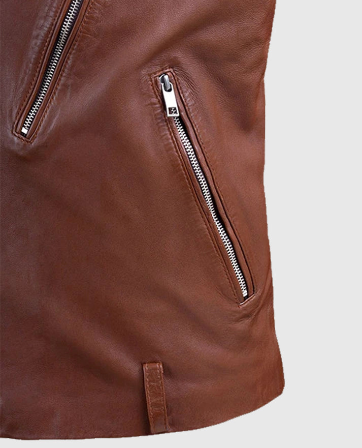Men's Beast Tan Biker Leather Jacket