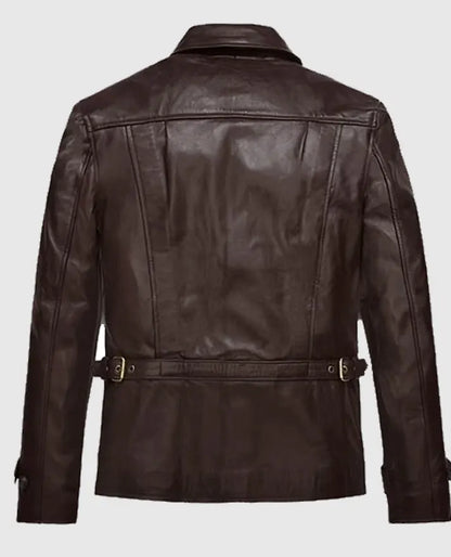 6-Taylor Lautner The Twilight Saga Brown  Leather Jacket