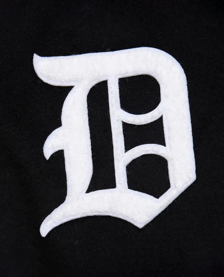Detroit Tigers Black Out Vintage Logo Varsity Jacket