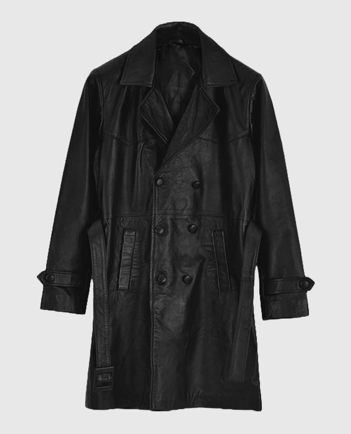 Men's Vintage 1970's Leather Trench Coat